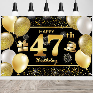 47Th Happy Birthday Banner Birthday Decorations For Men Birthday Party Decorations Birthday Backdrop