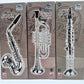 ksmtoys Toy Instruments Set - Trumpet, Saxophone, Clarinet, 16" Silver Plastic, Model 0123, Easy to Play, Perfect Pitch