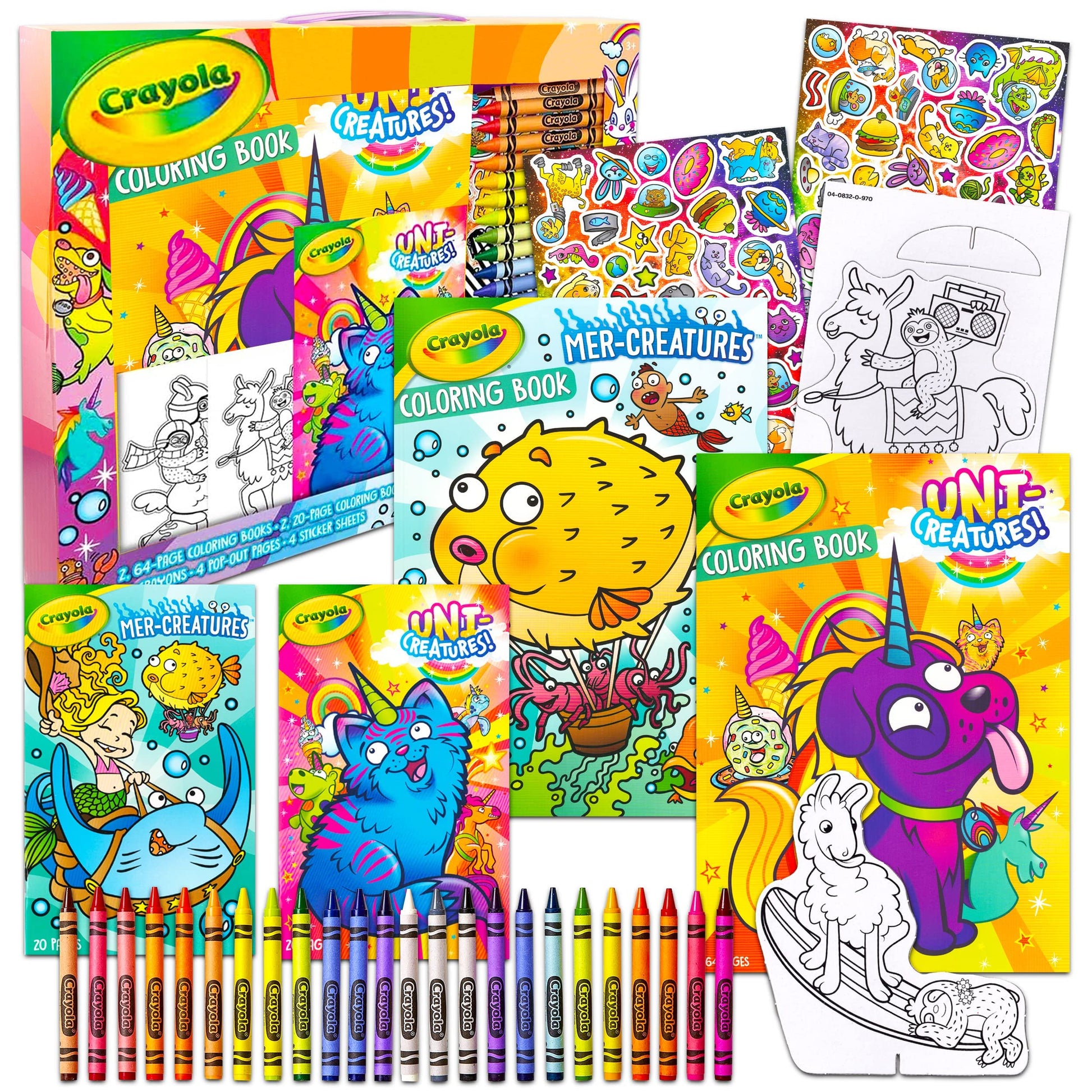 Crayola Coloring Books for Kids Toddlers Crayola Learning Set Bundle - 13 Pc Animal Coloring Activity Books with Crayola Crayons