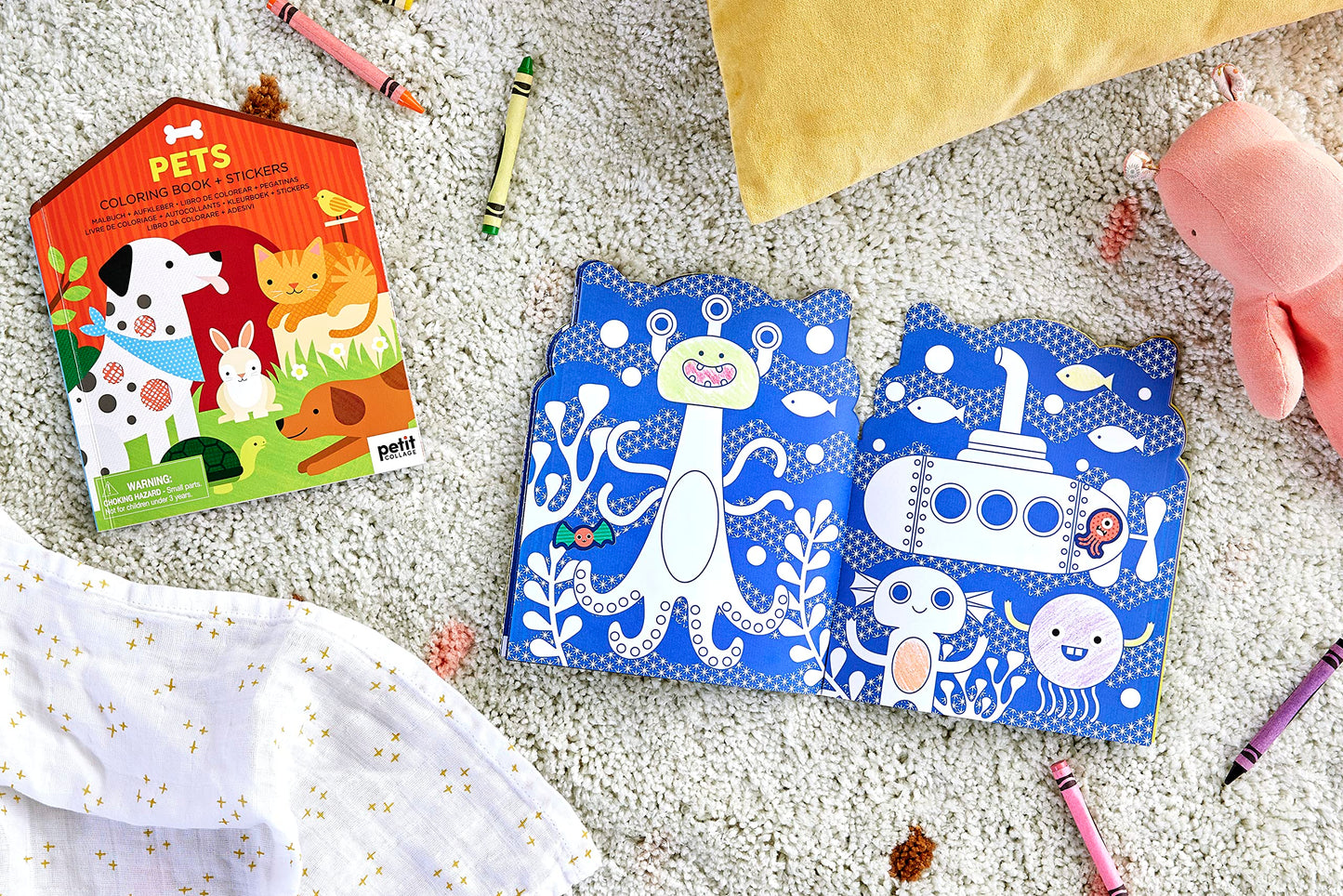 Coloring Book with Stickers Pets