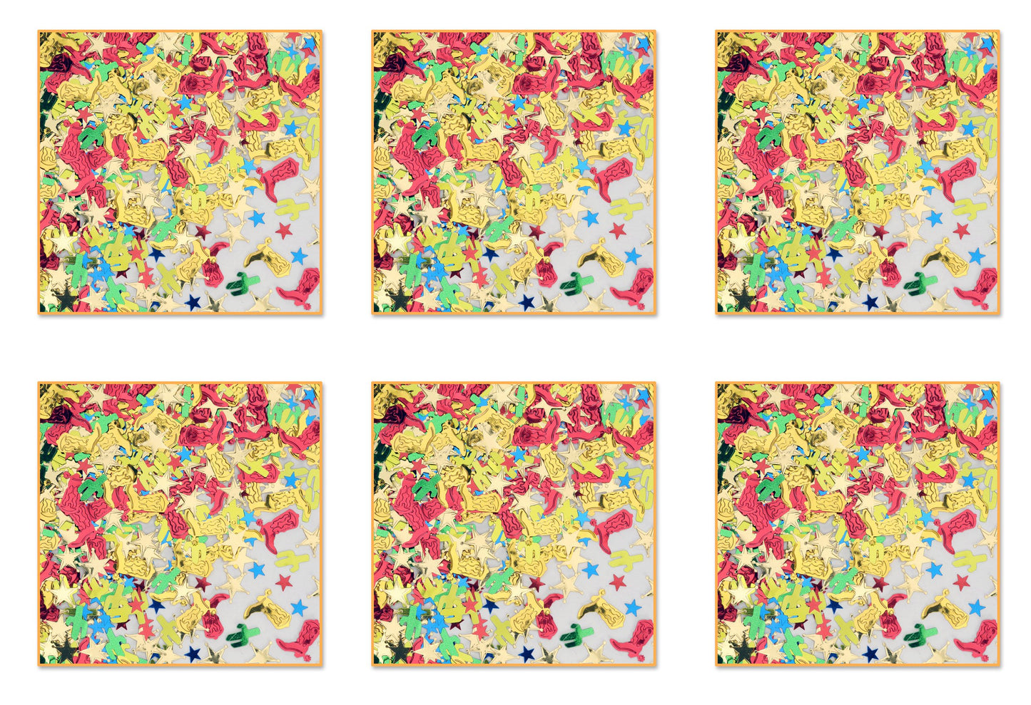 Western Party Confetti Pack of 6