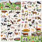 Linaye 24 Sheets Farm Stickers For Kids, 1270 Pcs Farm Animal Stickers For Scrapbooking,Water Bottles,Envelopes,Laptop, Cow Hors