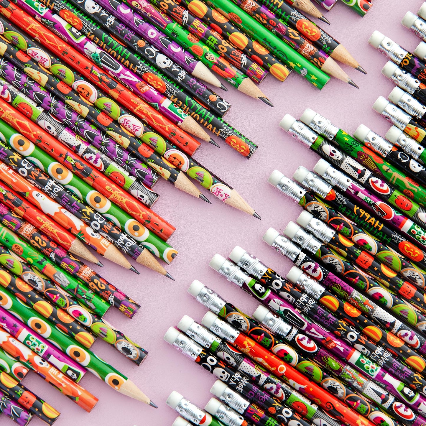 JOYIN 144 Pack Halloween Pencils with Eraser, 12 Design Halloween Stationery Set for Kids Gift Prize, Wooden Drawing Pencils, Ha