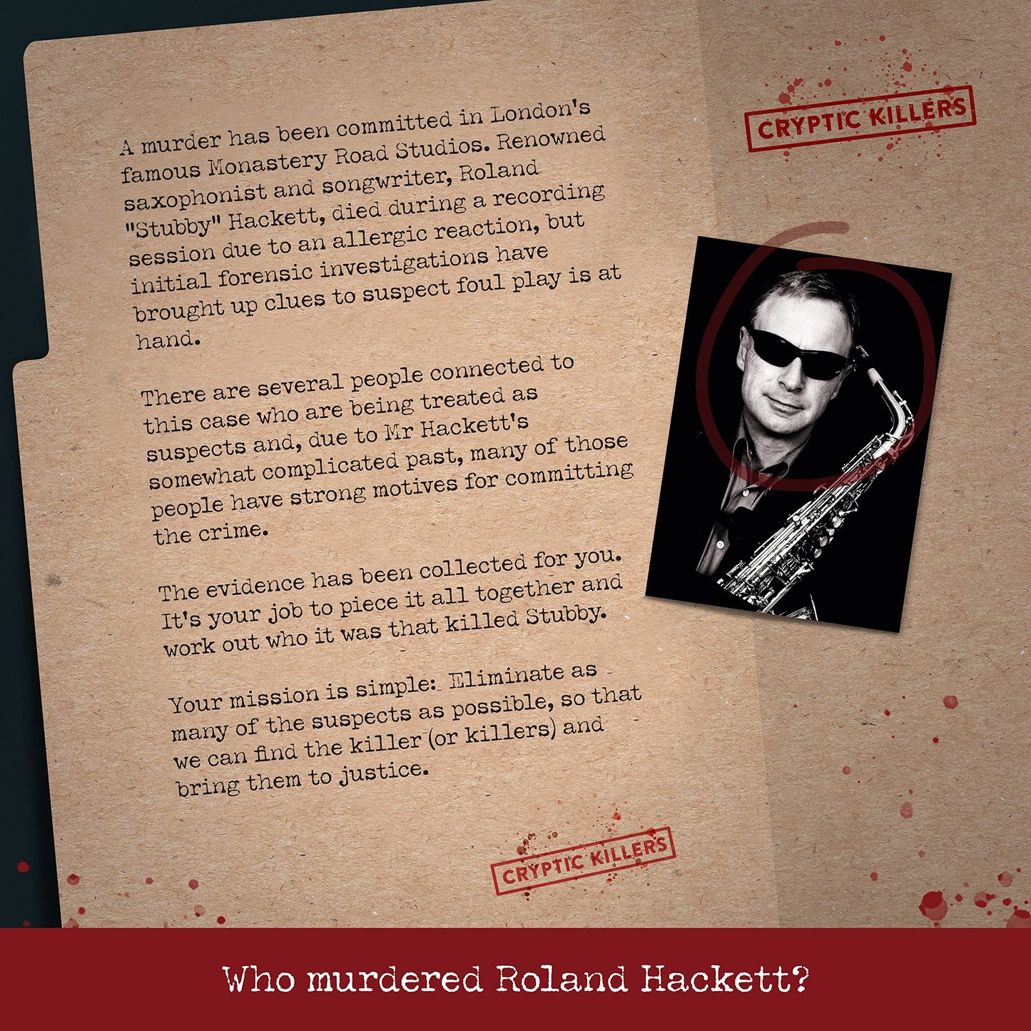 Cryptic Killers Unsolved Murder Mystery Game - Cold Case File Investigation - Detective Clues/Evidence - Solve The Crime - Individuals, Date Nights & Party Groups - Murder Of A Musician