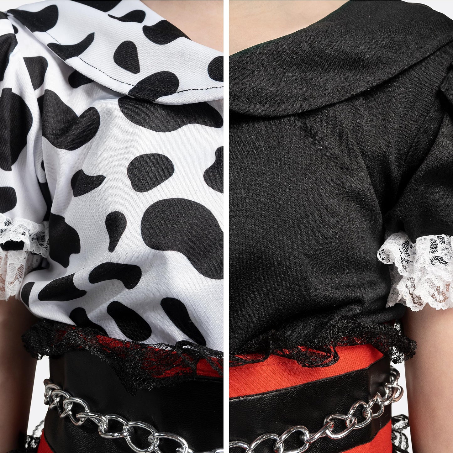 Spooktacular Creations Girl Dalmatian Costume, Polka Dots Dress Set For Girls Halloween Dress Up And Costume Parties-M