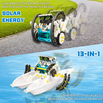 Stem 13-In-1 Solar Power Robots Creation Toy, Educational Experiment Diy Robotics Kit, Science Toy Solar Powered Building Robotics Set Age 8-12 For Boys Girls Kids Teens To Build
