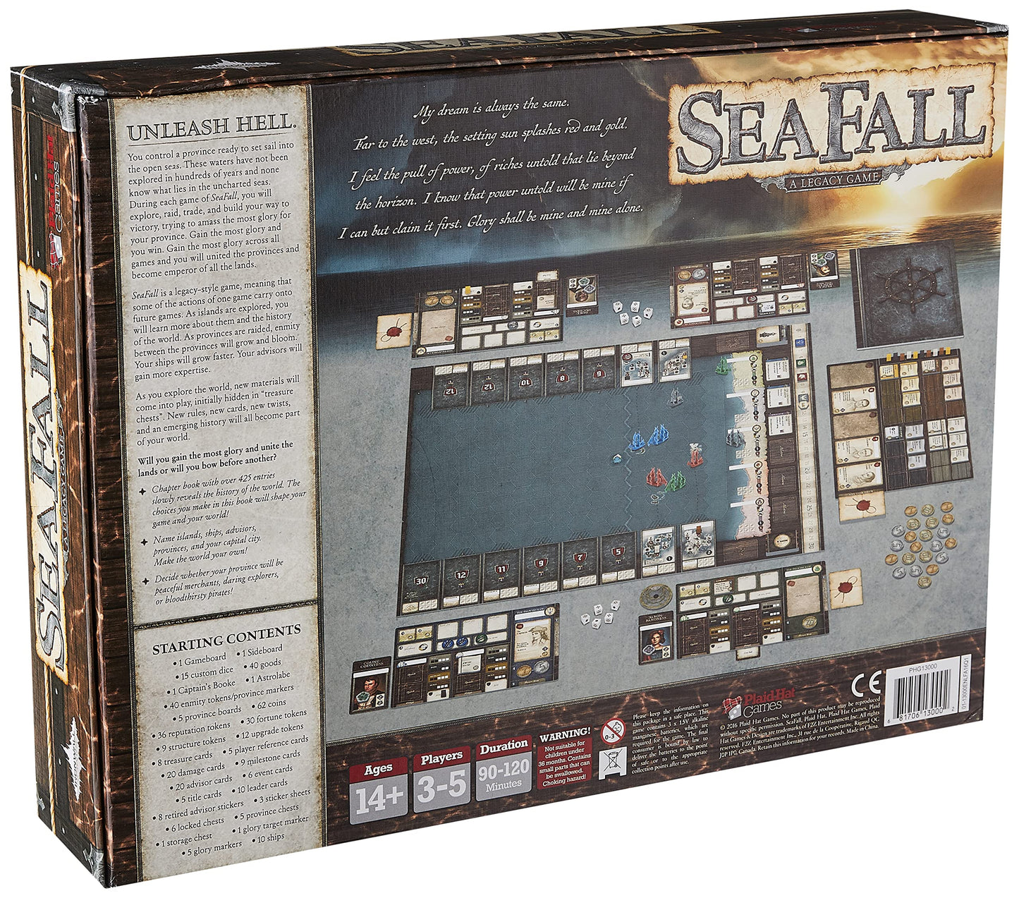 Plaid Hat Games SeaFall Board Game - Legacy Adventure for 3-5 Players, Ages 14+, Medium Size, Cardboard, PH1300