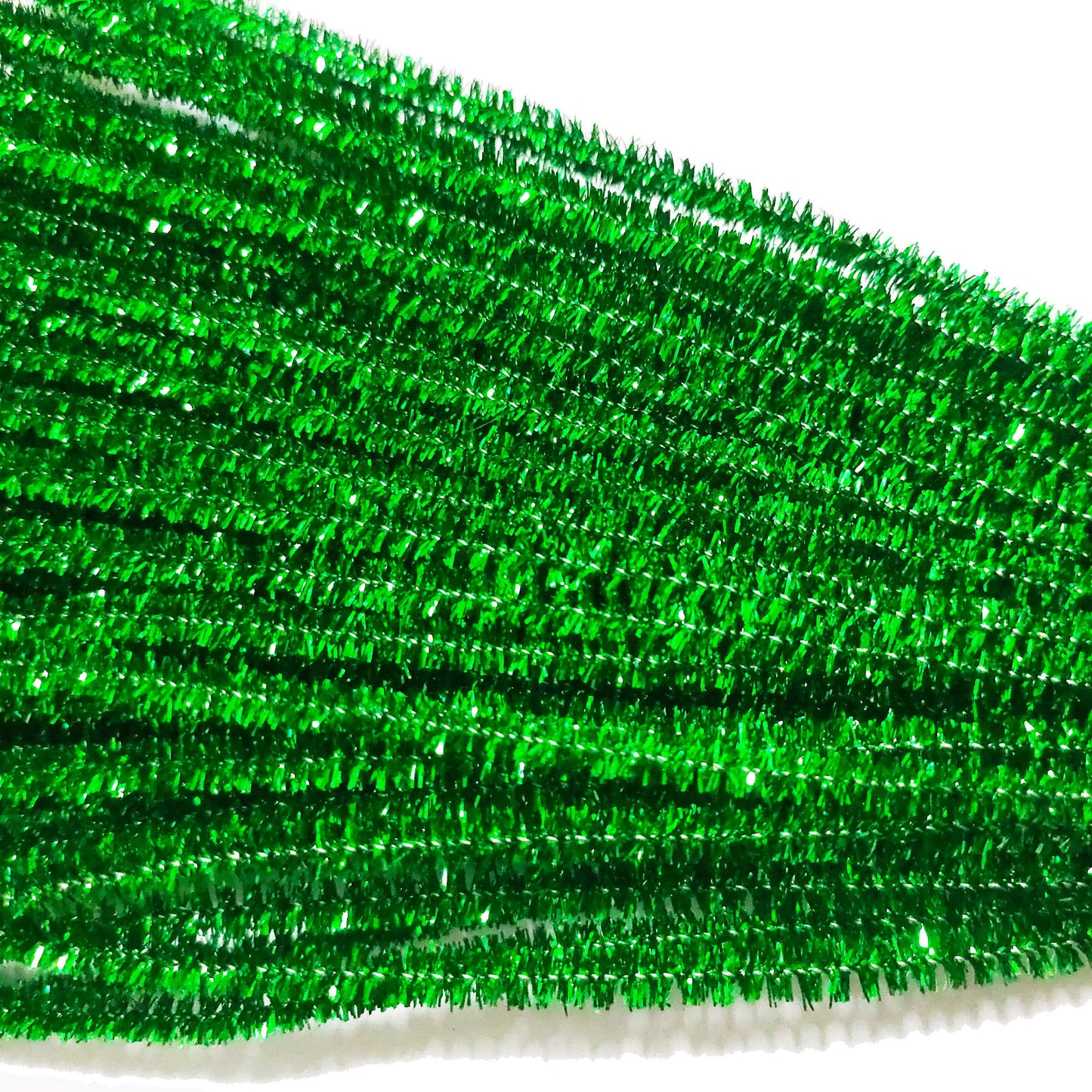 Carykon 200 PCS Glitter Tinsel Creative Arts Stems Pipe Cleaners-12 Inch (Green)