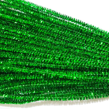 Carykon 200 PCS Glitter Tinsel Creative Arts Stems Pipe Cleaners-12 Inch (Green)