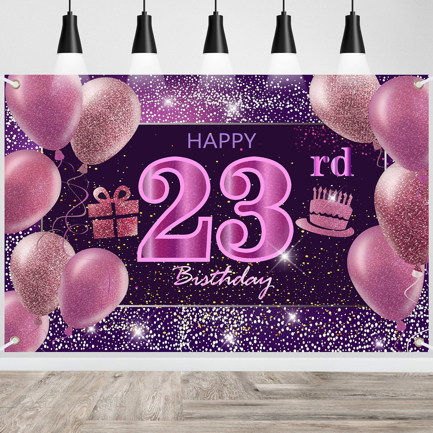 23Rd Birthday Decorations For Girls Imisi Happy Birthday Banner Pink Decorations For A Party Birthday Backdrop For Women