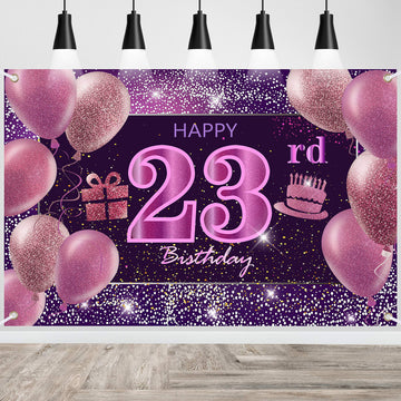 23Rd Birthday Decorations For Girls Imisi Happy Birthday Banner Pink Decorations For A Party Birthday Backdrop For Women