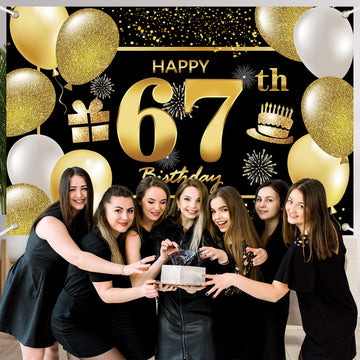 67Th Happy Birthday Banner Birthday Decorations For Men Birthday Party Decorations Birthday Backdrop