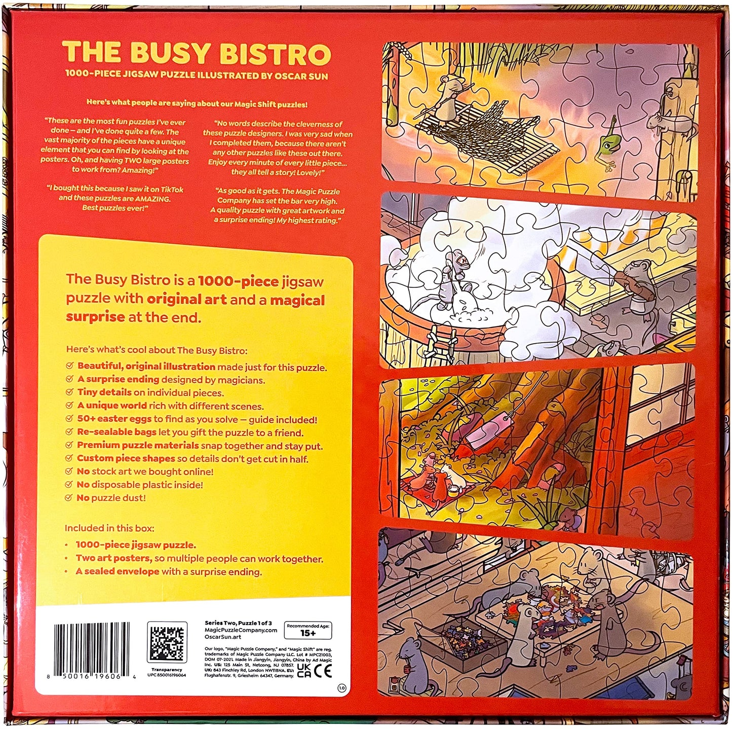 Magic Puzzles 3-Pack  Series Two  The Busy Bistro  The Crystal Caves  & The Forest Feast  1000 Piece Jigsaw Puzzles from The Magic Puzzle Company