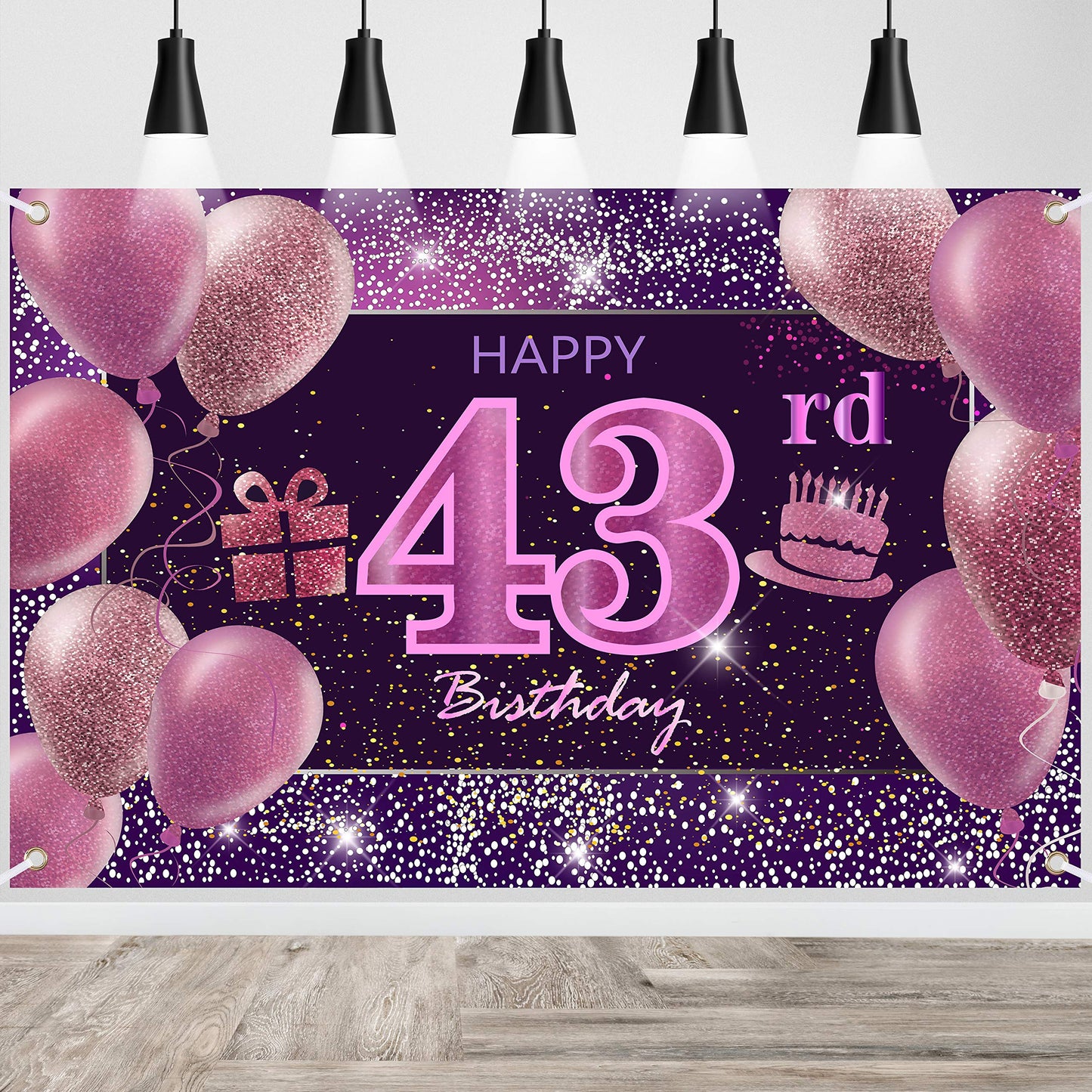 43Rd Birthday Decorations For Girls Imisi Happy Birthday Banner Pink Decorations For A Party Birthday Backdrop For Women