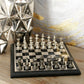 Deco 79 Aluminum Chess Game Set With Black And Silver Pieces, 12' X 12' X 1', Black