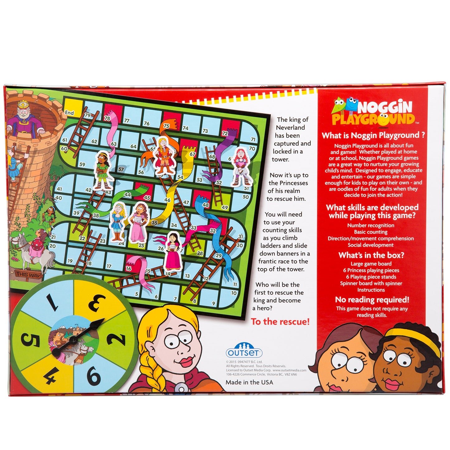Princess Snakes And Ladders Preschool Game - No Reading Required - Early Learning Basic Couting Game For Kids Ages 3 And Up - For 2 To 6 Players By Outset