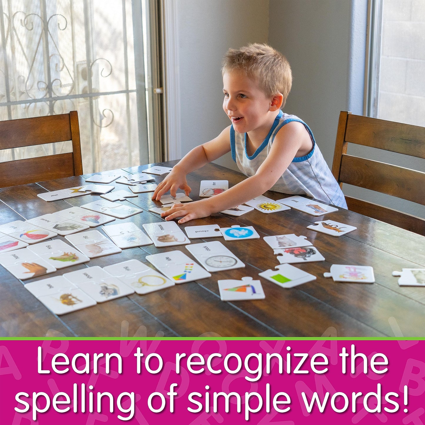 The Learning Journey: Match It! - First Words - 30 Piece Self-Correcting Words With Matching Images For Emerging Readers - Sight Words Puzzle For Kids Ages 3 And Up - Award Winning Toys