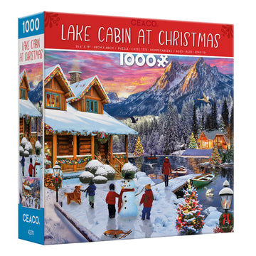 Ceaco - Classic Christmas - Lake Cabin At Christmas - 1000 Piece Jigsaw Puzzle