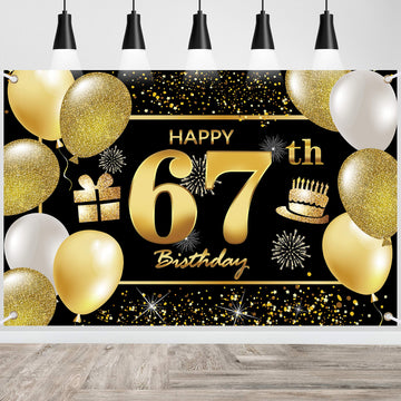 67Th Happy Birthday Banner Birthday Decorations For Men Birthday Party Decorations Birthday Backdrop