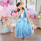 Spunicos Girls Deluxe Cinderella Princess Inspired Dress Costume For Halloween Party,Birthday Party,With Crown And Tiara 3T-4T