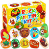 80UncleKimby Fall Thanksgiving Rock Painting Kit: Arts and Crafts for Kids - Include DIY Stones, Water Paint, Tattoos, Gifts Toy