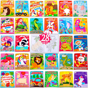 Geefuun 28PCS Mini Coloring Books for Kids Party Favors: Ages 2-4 4-8 - Birthday Gifts Small Goodie Bags Stuffer Fillers Bulk Sc