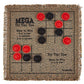 3-In-1 Mini Checkers Rug + Classic & Mega Tic Tac Toe - Portable Compact 12' X 12' Reversible Checkerboard Rug - Travel, Parties, Games On The Go, Family Board Game Night