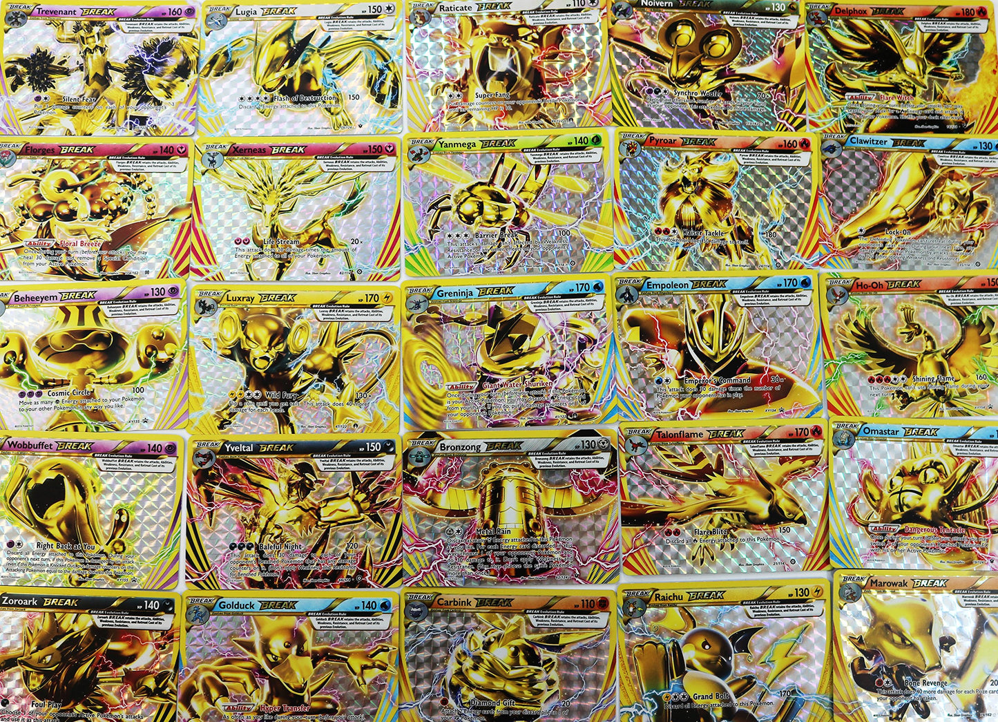Pokemon 5 Break Cards Lot - Multicoloured Cardstock Collectibles, Model B01LW5E6NW