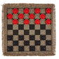 3-In-1 Mini Checkers Rug + Classic & Mega Tic Tac Toe - Portable Compact 12' X 12' Reversible Checkerboard Rug - Travel, Parties, Games On The Go, Family Board Game Night
