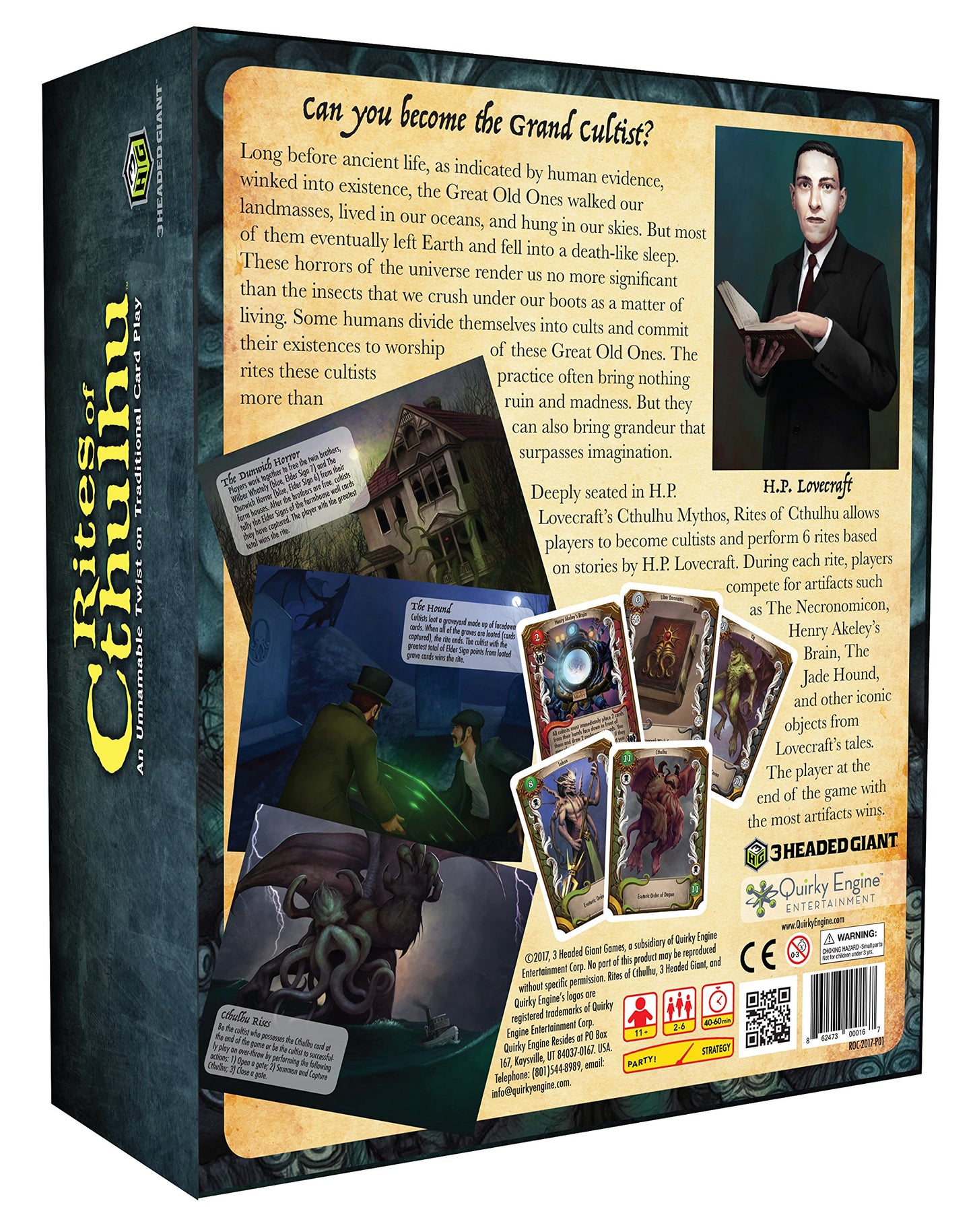 Quirky Engine Entertainment Rites Of Cthulhu The Game - Fantasy Card Game Based On H.P. Lovecraft Stories - Featuring Characters