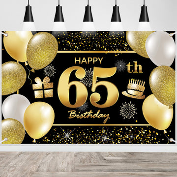 65Th Happy Birthday Banner Birthday Decorations For Men Birthday Party Decorations Birthday Backdrop