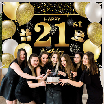 21St Happy Birthday Banner Birthday Decorations For Men Birthday Party Decorations Birthday Backdrop