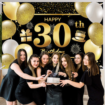 30Th Happy Birthday Banner Birthday Decorations For Men Birthday Party Decorations Birthday Backdrop