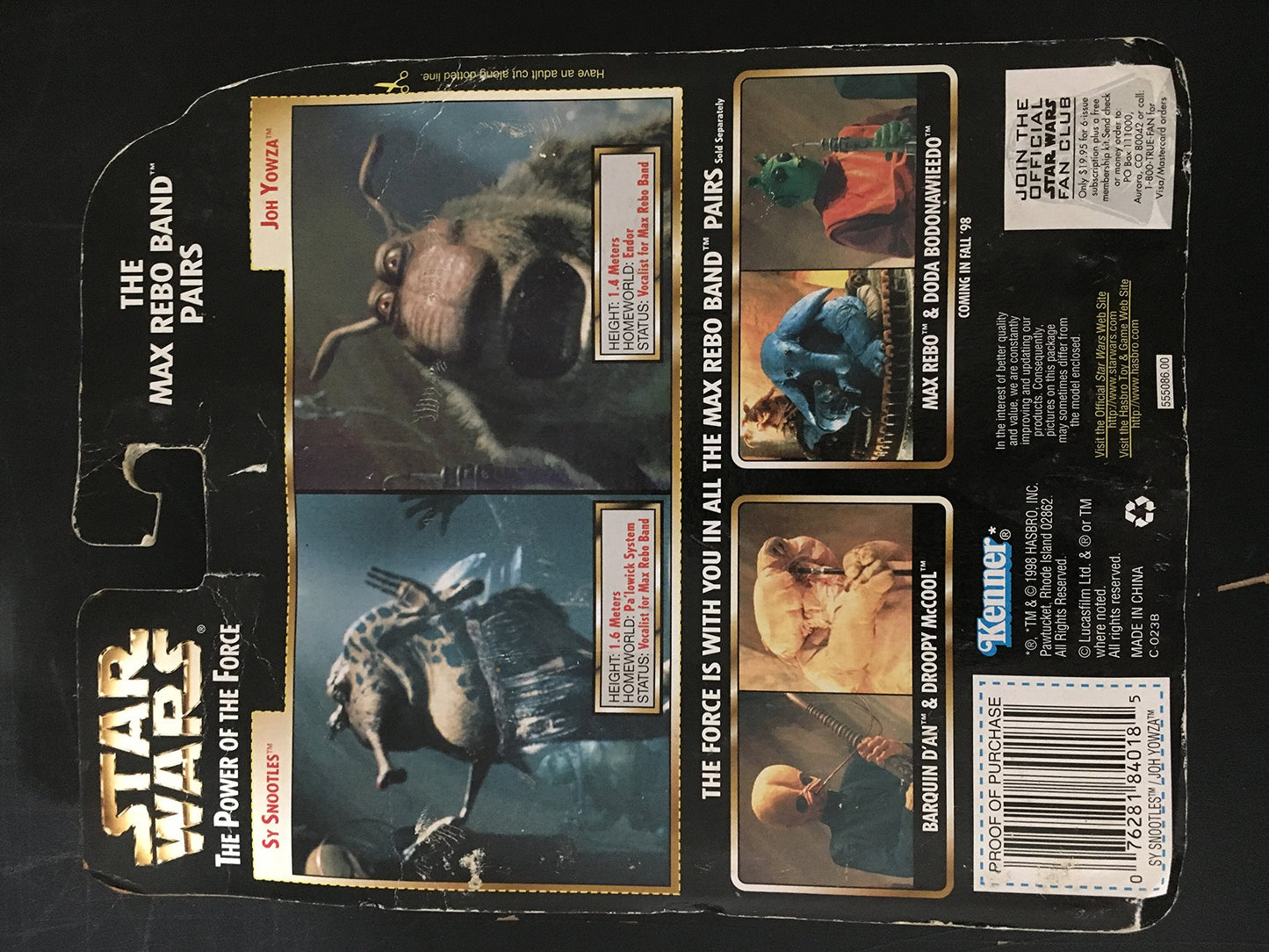 Star Wars Max Rebo Band Pairs Joh Yowza & Sy Snootles Action Figure By Kenner