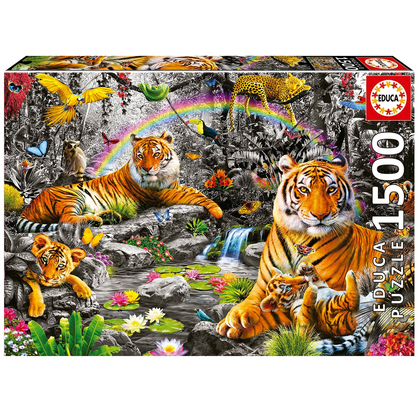 Educa - Brilliant Jungle - 1500 Piece Jigsaw Puzzle - Puzzle Glue Included - Completed Image Measures 33.46' X 23.6' - Ages 14+ (19563)