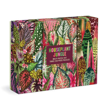 Galison Houseplant Jungle Multi Puzzle Set From Galison - Includes Three 250 Piece Puzzles Featuring Botanical Photographs From