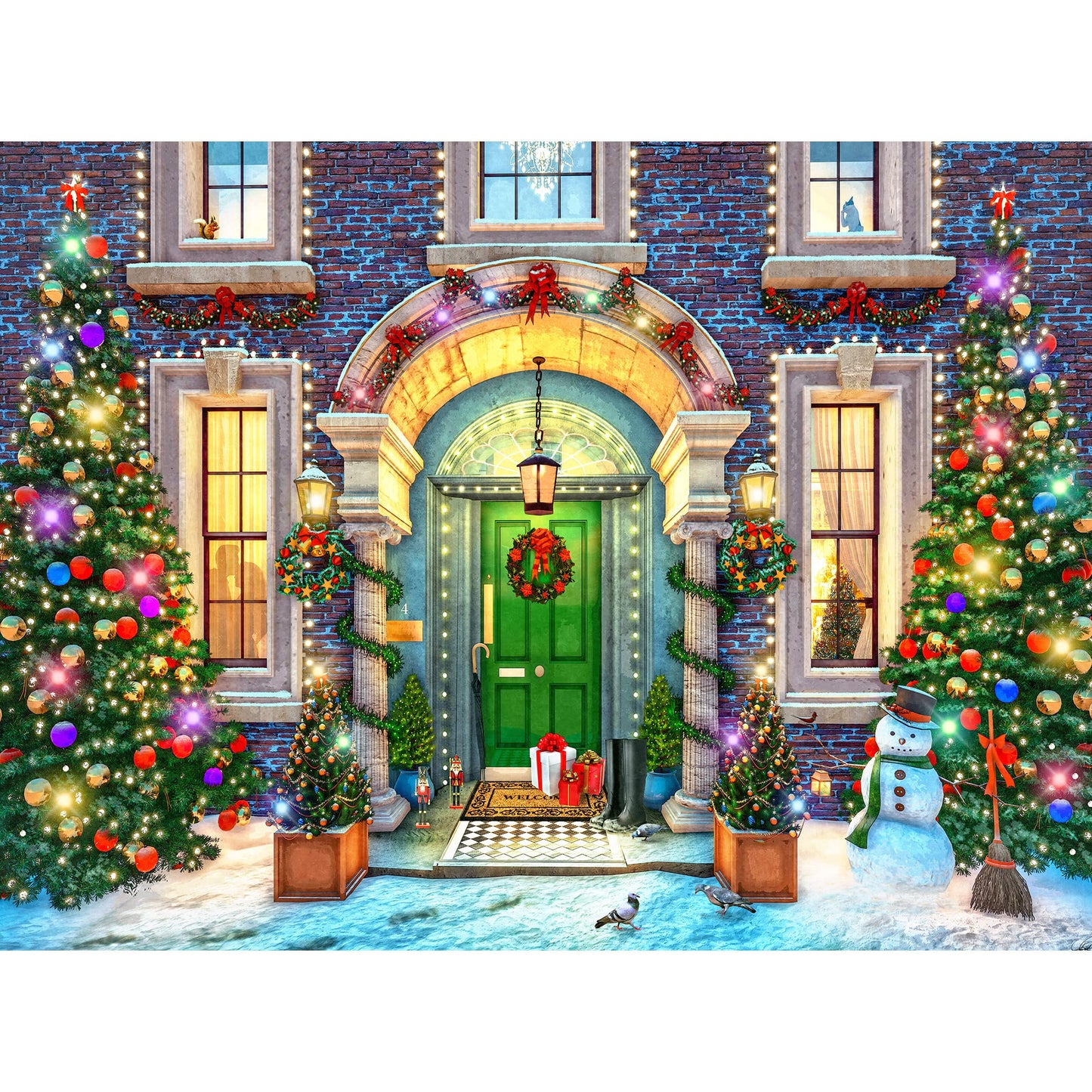 RoseArt - Kodak enhanced Holiday Light Up - Christmas Facade - 500 Piece Jigsaw Puzzle for mature-themeds