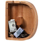 ladenk Large Wooden Kids Letter Piggy Bank - Piggy Bank for Boys Girls - Alphabet Money Bank with Initial D - Coin Bank for Birt
