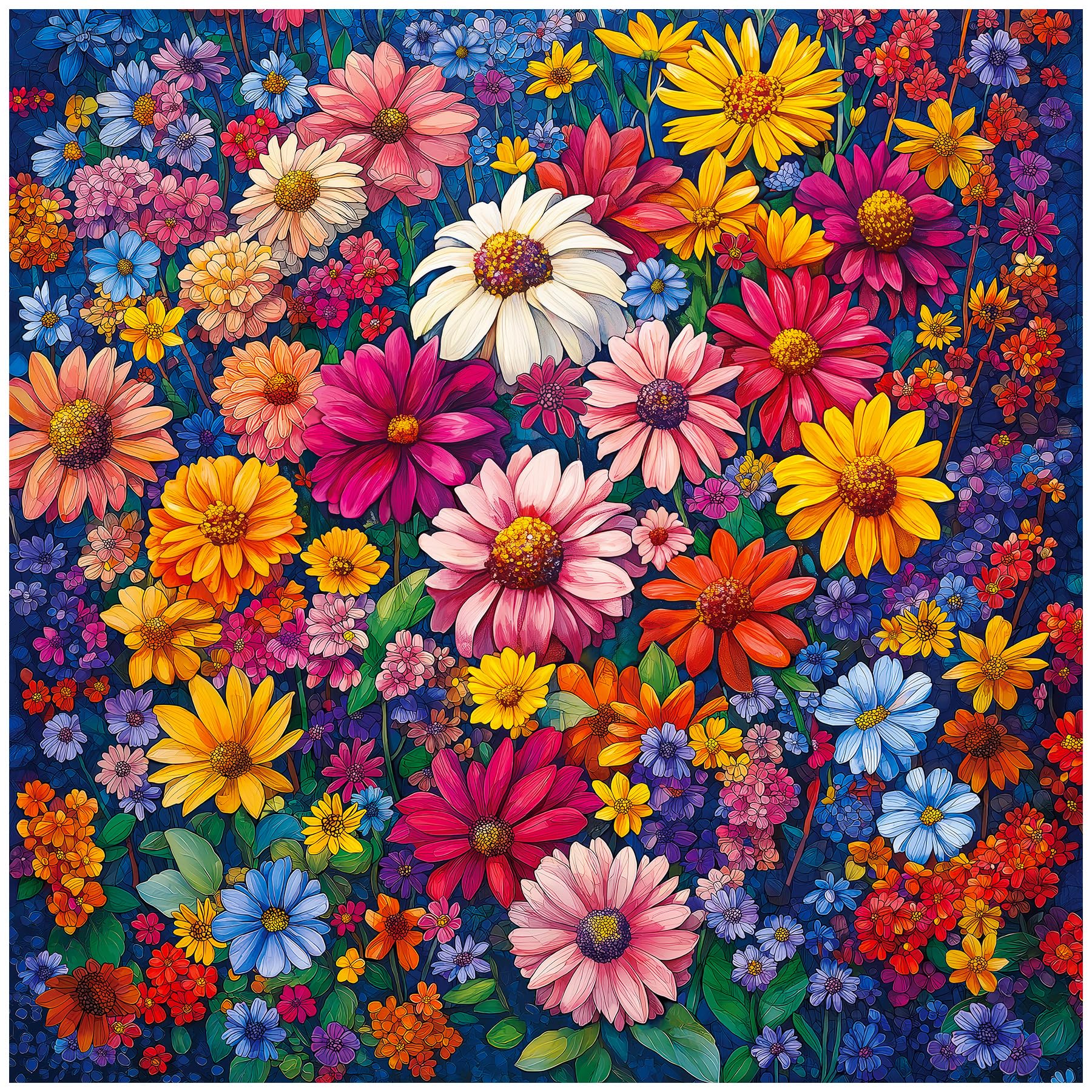 All4Jig Flowers Fun Jigsaw Puzzles For Adults And Kids, 1000 Pieces, Christmas Secret Santa Gift, White Elephant Gifts, Number P