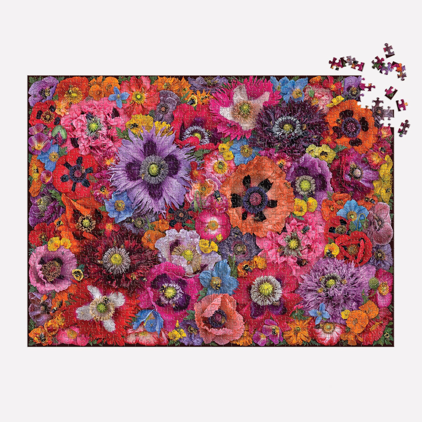 Bees In The Poppies 1000 Piece Puzzle From Galison - Beautiful 27'' X 20'' Puzzle Featuring Photographs From Troy Litten, Thick