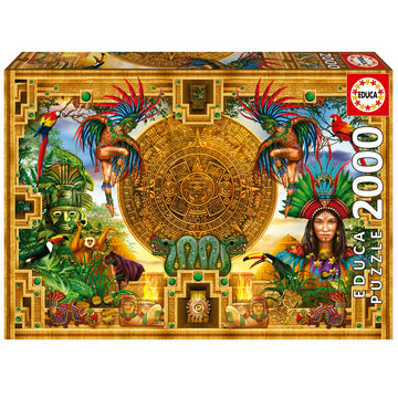 Educa - Aztec Mayan Montage - 2000 Piece Jigsaw Puzzle - Puzzle Glue Included - Completed Image Measures 37.79' X 26.77' - Ages 14+ (19565)