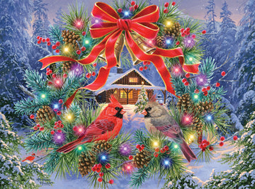 Roseart - Abraham Hunter Light Up - Deck The Halls - 500 Piece Jigsaw Puzzle For Adults