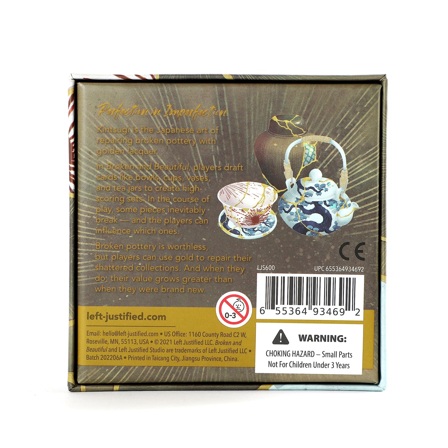 Left Justified Broken And Beautiful Kintsugi Card Game – A Uniquely Themed Deck For Game Night Fun With Family And Friends – Adults And Teens – 2 To 4 Players – Highly Portable