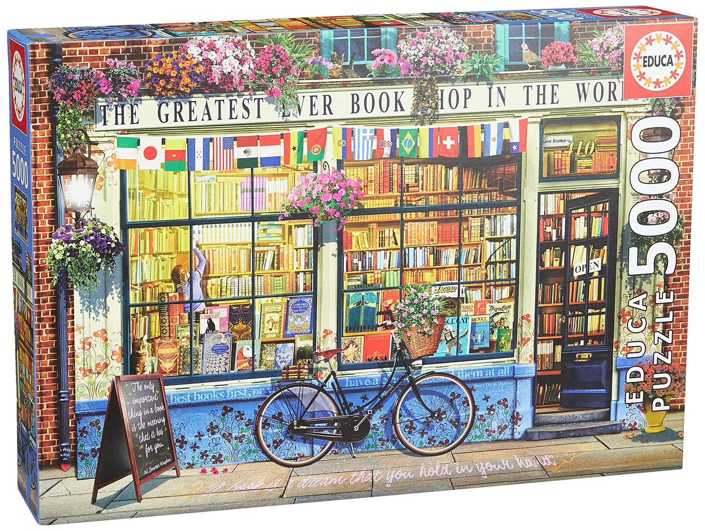 Educa - Greatest Bookshop In The World - 5000 Piece Jigsaw Puzzle - Puzzle Glue Included - Completed Image Measures 61.75' X 42.25' - Ages 14+ (18583)