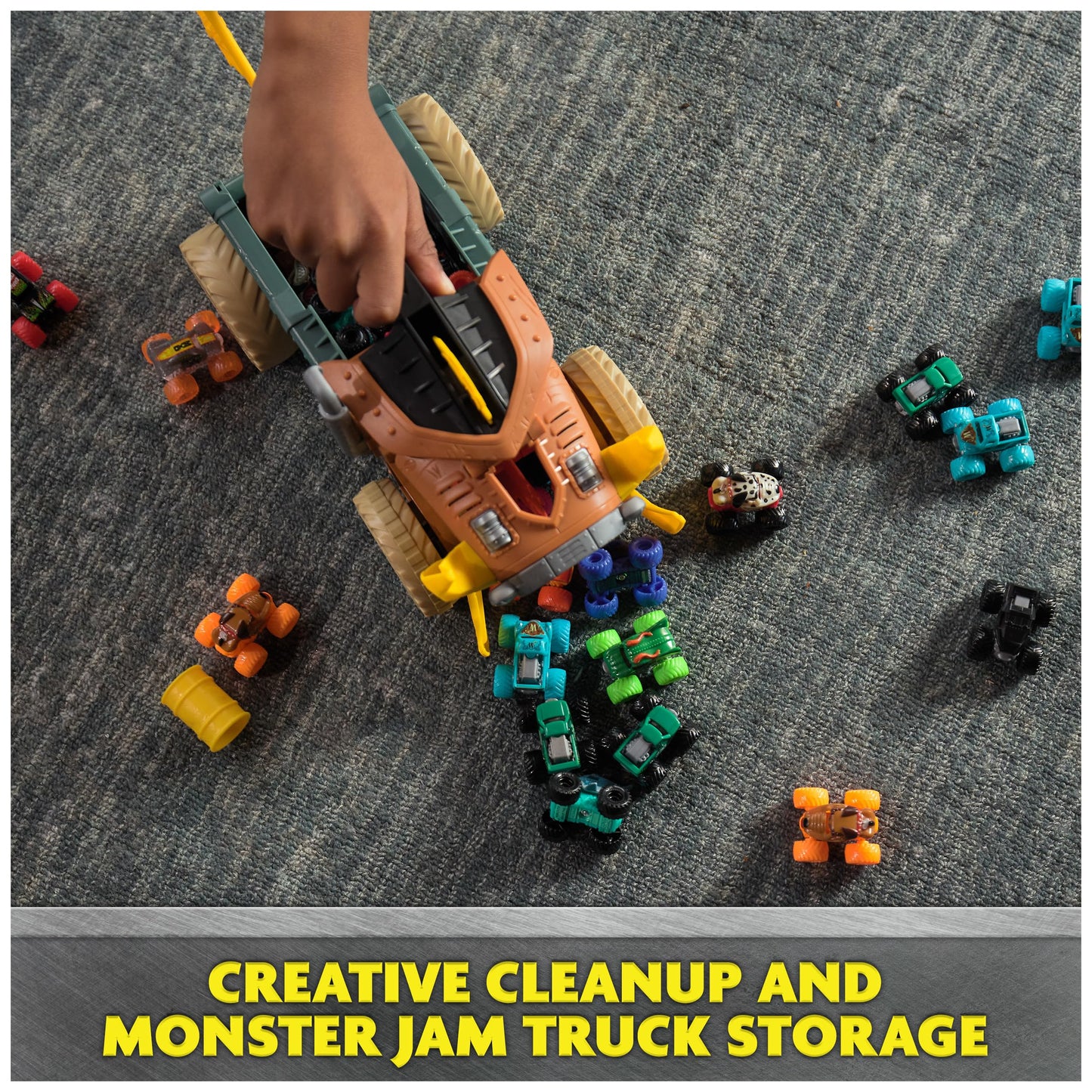 Monster Jam Mini Jam, Megalodon Mad Hog Chomper And Monster Truck, Fun Cleanup And Storage, Kids Toy Gifts For Boys And Girls Ag