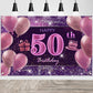 50Th Birthday Decorations For Girls Happy Birthday Banner Pink Decorations For A Party Birthday Backdrop For Women