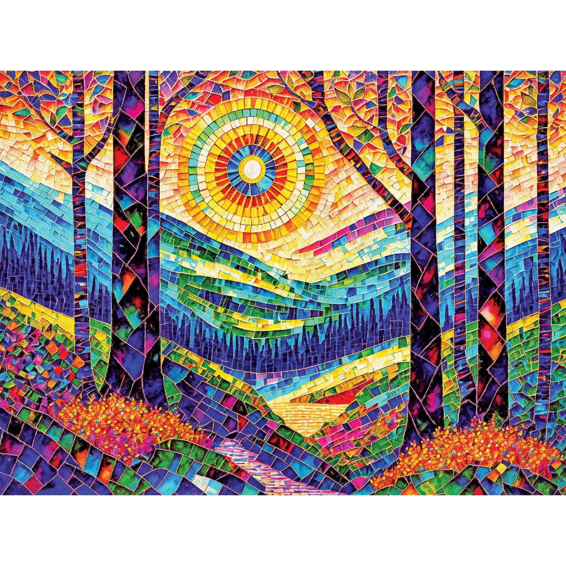 RoseArt - Stained Glass - The Sun Shines on Dreamland - 300 Piece mature-themed Jigsaw Puzzle for mature-themeds