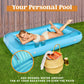 Sloosh Inflatable Tanning Pool Lounge Float  70 x 46 Suntan Tub Raft Floatie  Tanning Pool with Pillow  Personal Pool Lounger for mature-themed Summer Water Party  L-Blue