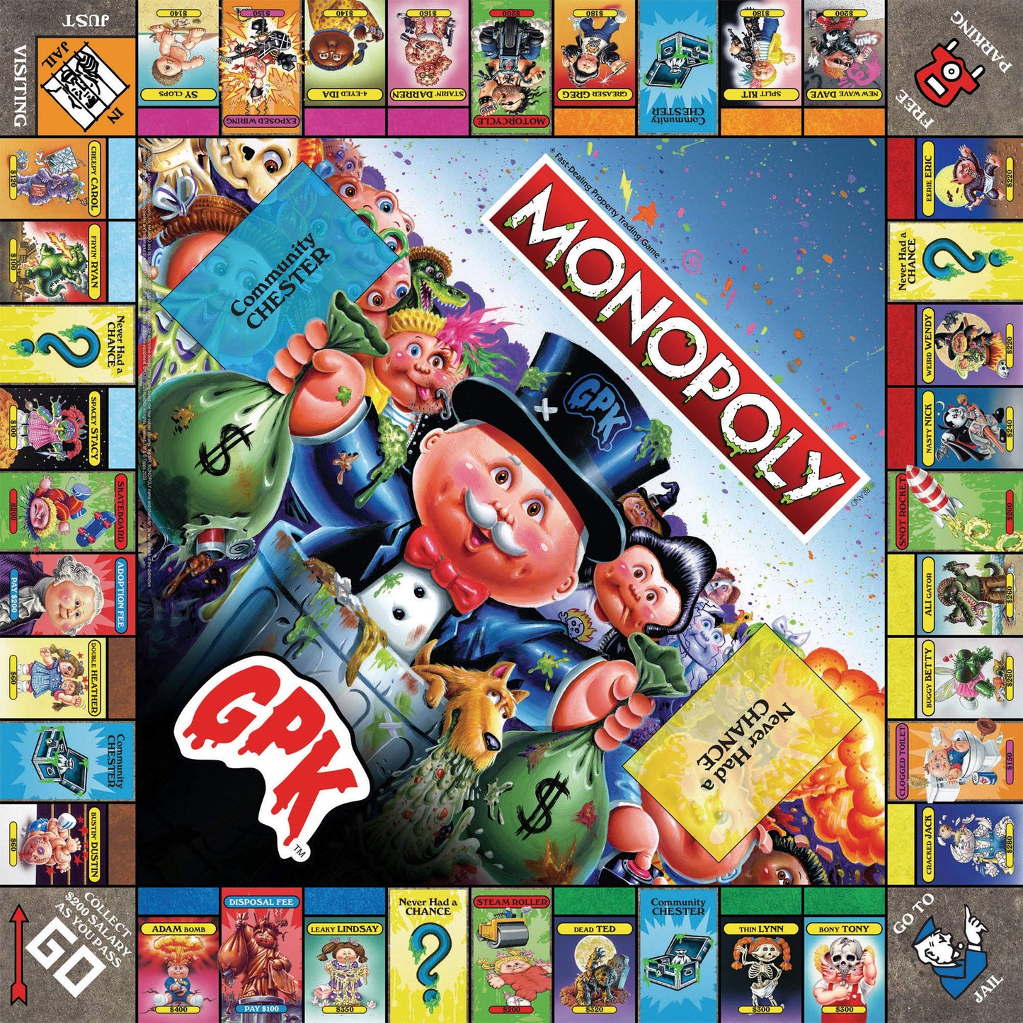 Monopoly Garbage Pail Kids | Based On Topps Company Garbage Pail Kids Trading Cards | Collectible Monopoly Game | Officially Lic