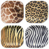 Havercamp Jungle Safari Party Plates! 16 Large Dinner Plates in Authentic, Life-Like Jungle Animal Hides! 4 ea. Leopard, Tiger, 